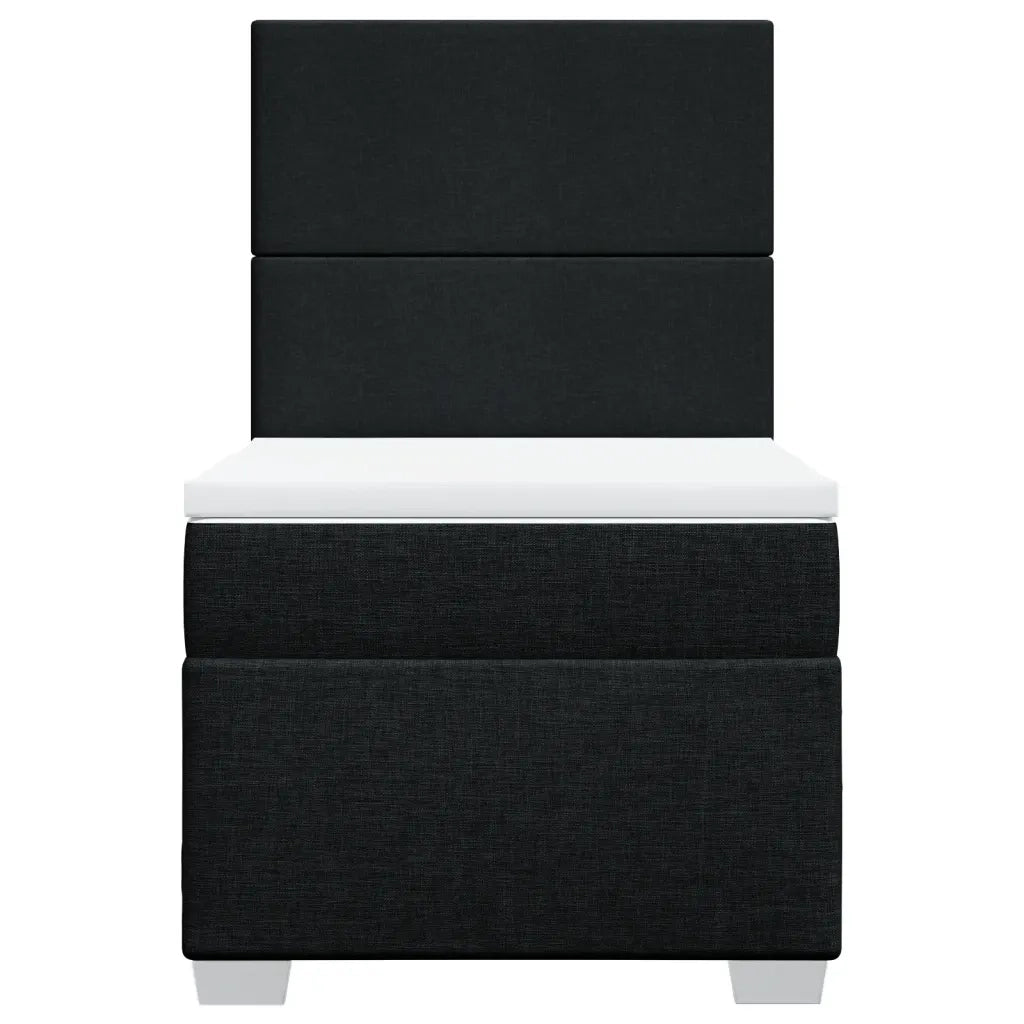 Giroletto a Molle con Materasso Nero 90x200 cm in Tessuto
