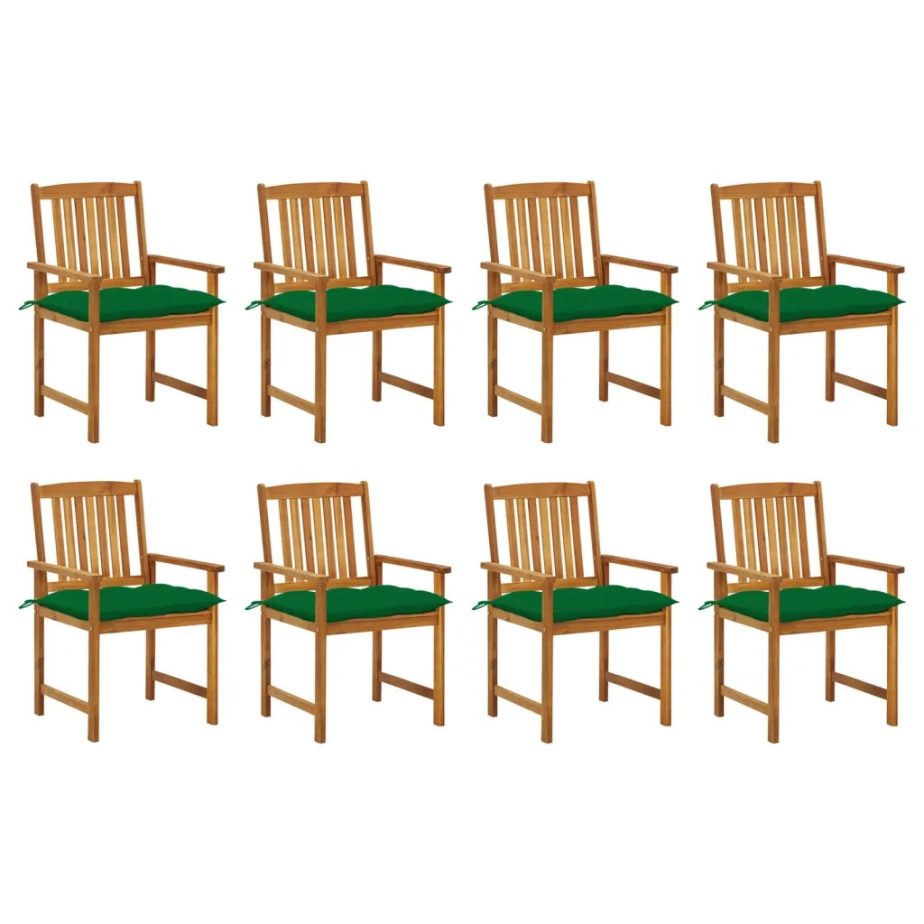 Sedie da Giardino con Cuscini 8 pz in Legno Massello di Acacia cod mxl 25783