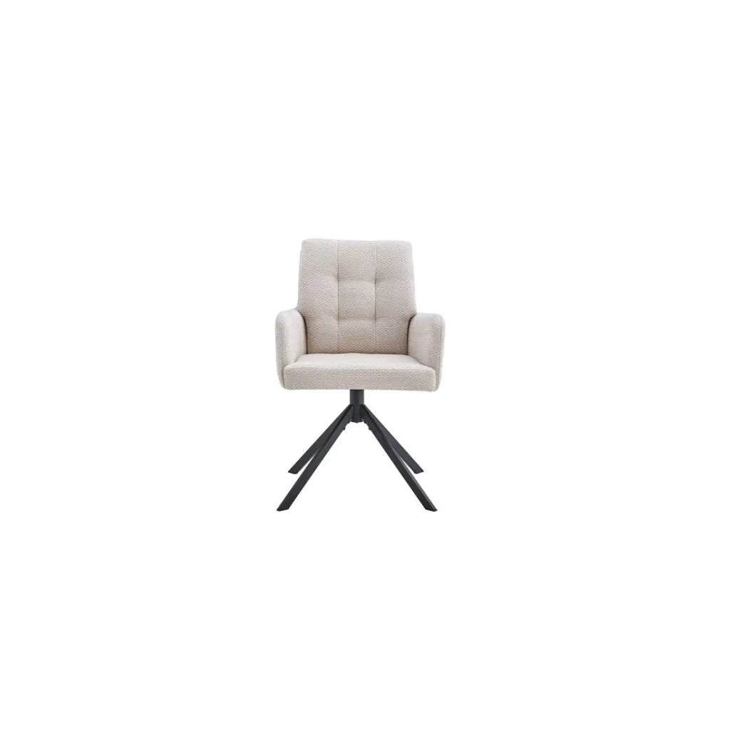 Sedia girevole PLUMO - Tessuto beige - L50 x H85 x P62 cm