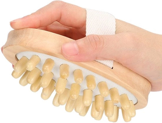 Borsetta di massaggi per il corpo, borsetta di massaggi anti-cellulite, apparecchio di massaggi per la cellulite in legno, borsetta scrub corpo, gommato per capelli e pelle capelluta