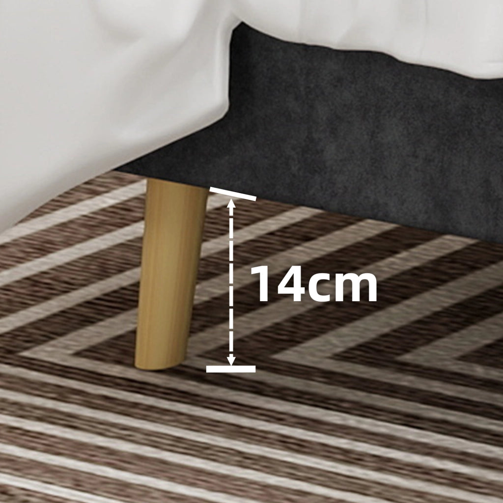 Letto Matrimoniale 140x200 cm; Letto Contenitore; Testiera Geometrica e in Tessuto Grigio