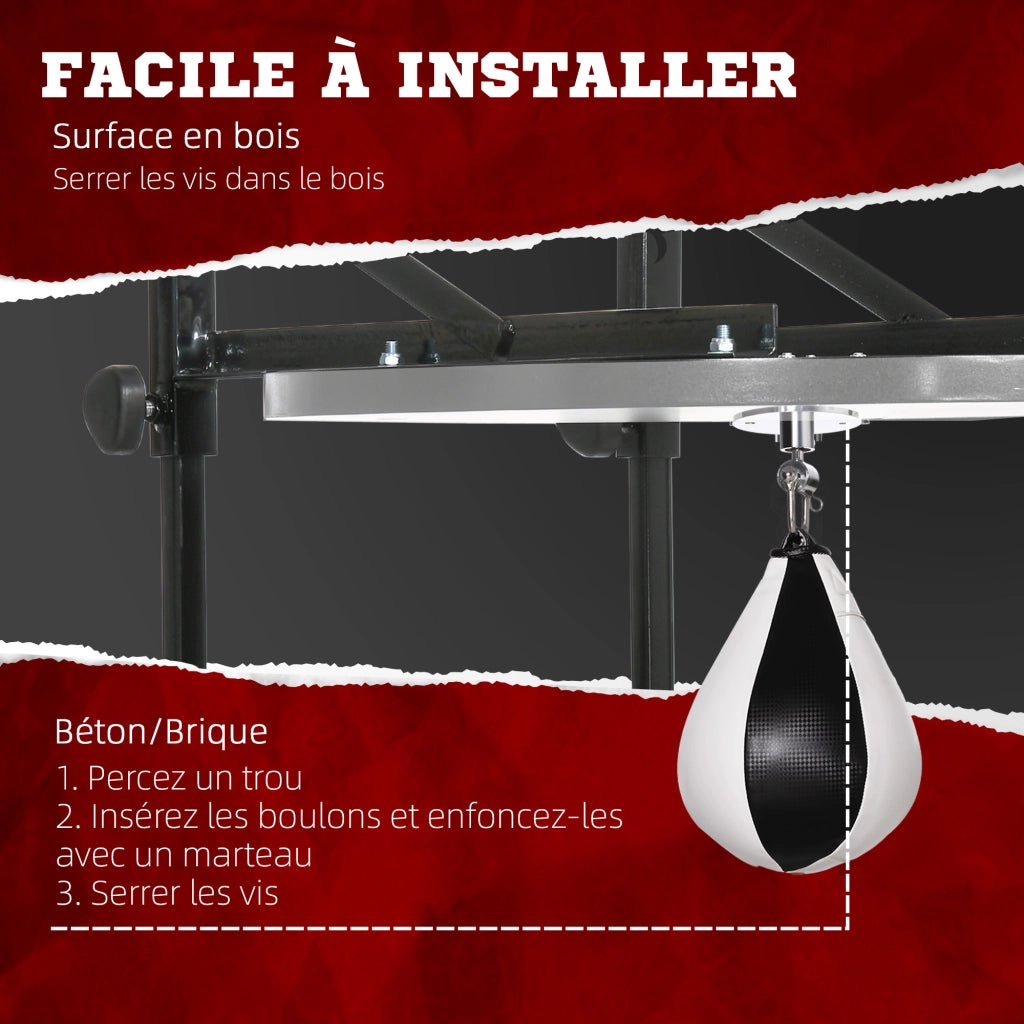 Sacco da boxe per adulti con base rotante 360¡ã ¨C zephmum ¨C nero e bianco