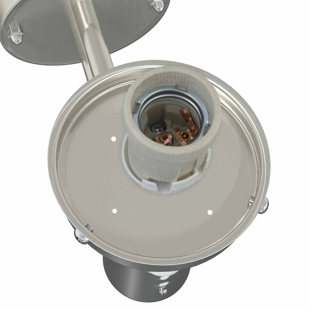 Moderna lampada da parete per esterni con sensore di movimento 28 x 25 x 38 cm acciaio inox argento 02_0056493