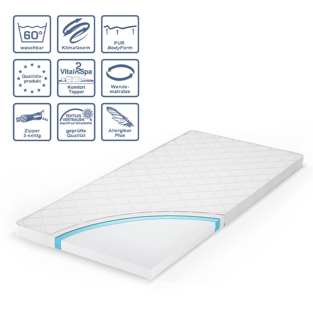 Vitalispa Сoprimaterasso Bianco 90 x 200 cm Pur 340 Topper