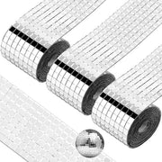 Tegoli Mosaico Autoadesivi - Punti Mosaico - 10 x 10 mm - Adesivi Quadrati Mini per Specchi - Adesivi per Decorazione Fai da Te, Disco Ballo, Tegole Specchianti per Feste - Tegoli Mosaico Autoadesivi - Adesivo Mosaico - Argento - 3 Pezzi