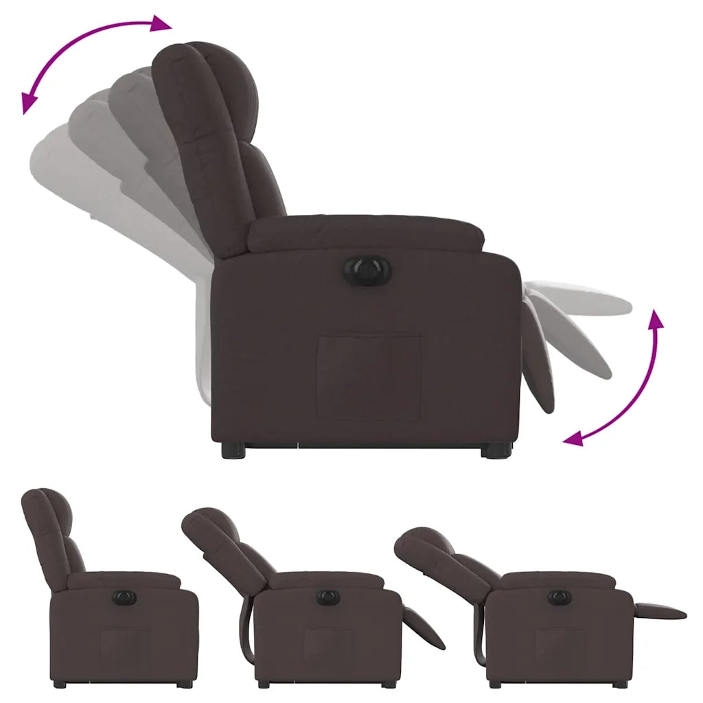 Poltrona Alzapersona Reclinante Elettrica Marrone Scuro Tessuto 3205231