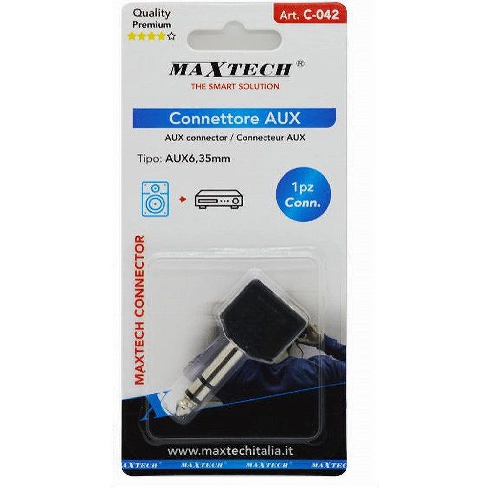 Trade Shop - Connettore Adattatore Stereo Audio Aux 6,5mm Maschio A 2 Aux 3,5mm Femmina C-042 -