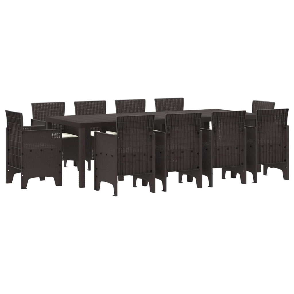 Set da Pranzo per Giardino 11 pcs Marrone Polipropilene 3378601