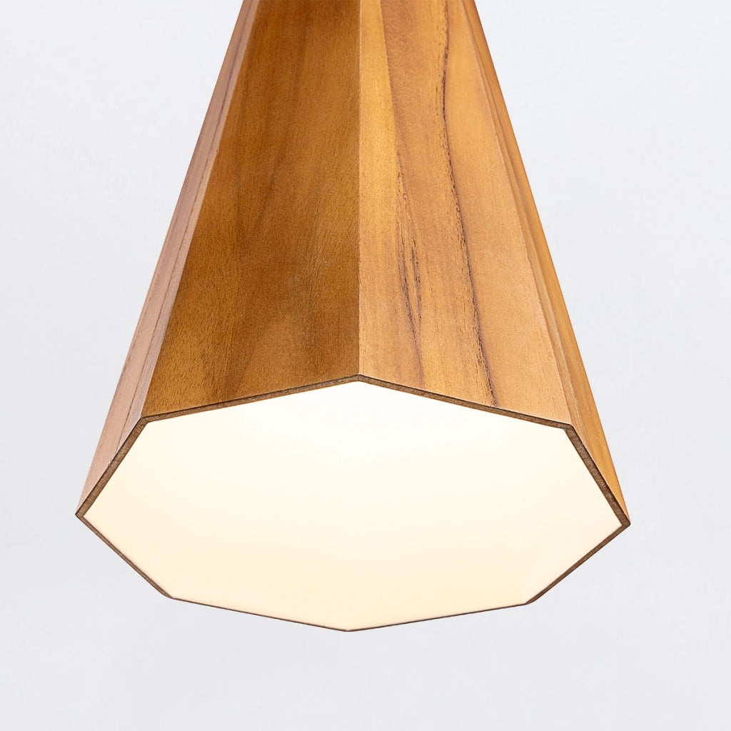 Lampada a sospensione conica teak Angular Quintiesse E27
