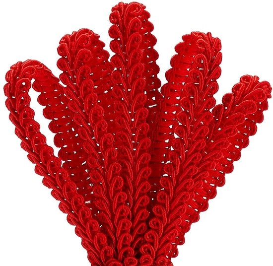 Nastro decorativo a frangetta 27 metri - Poliestere - Rood - Nastro decorativo per gioielleria - Fai da te