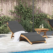 vidaXL Lettino da sole con cuscino Grigio scuro 188 x 55 x 59 cm