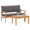 Set di divani da giardino in 4 pezzi con cuscini in legno massello di acacia