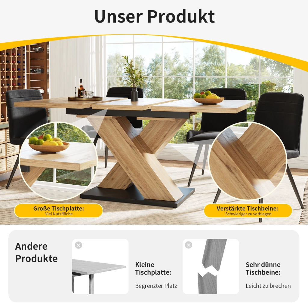 TAVOLO Allungabile 119-158,5x80x75 cm MDF Effetto Legno