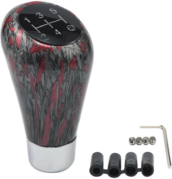 Manubrio di Cambio con Design Moderno - Nero e Rosso - Universale - Inclusa Adattatore
