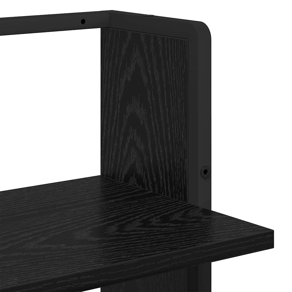 Scaffale da parete A parete Rovere Nero 30 x 25 x 100 cm 882843