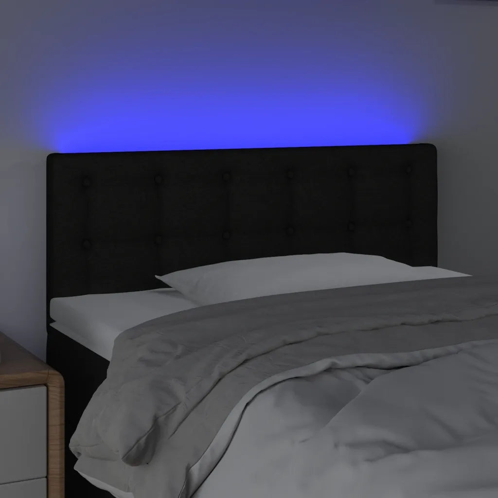 Testiera | Testata a LED Nera 90x5x78/88 cm in Tessuto