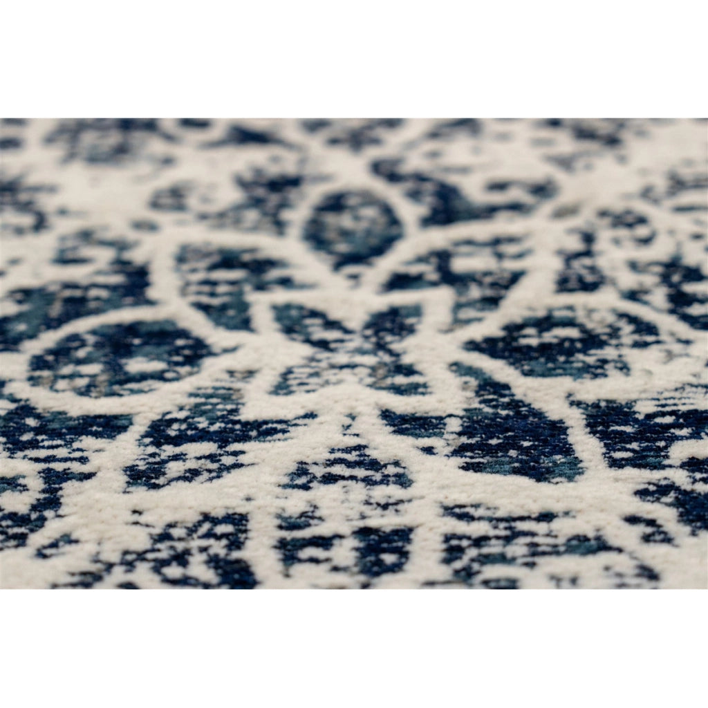 Tappeto Jacquard River 130 Grigio e Blu Vintage