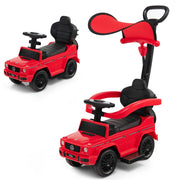 Auto a spinta per bambini con licenza tettuccio regolabile, Carrozzina e auto camminante per bambini 12-36 mesi Rosso