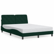 Letto matrimoniale | Letto per adulti | Giroletto senza Materasso Verde Scuro 140x190 cm in Velluto