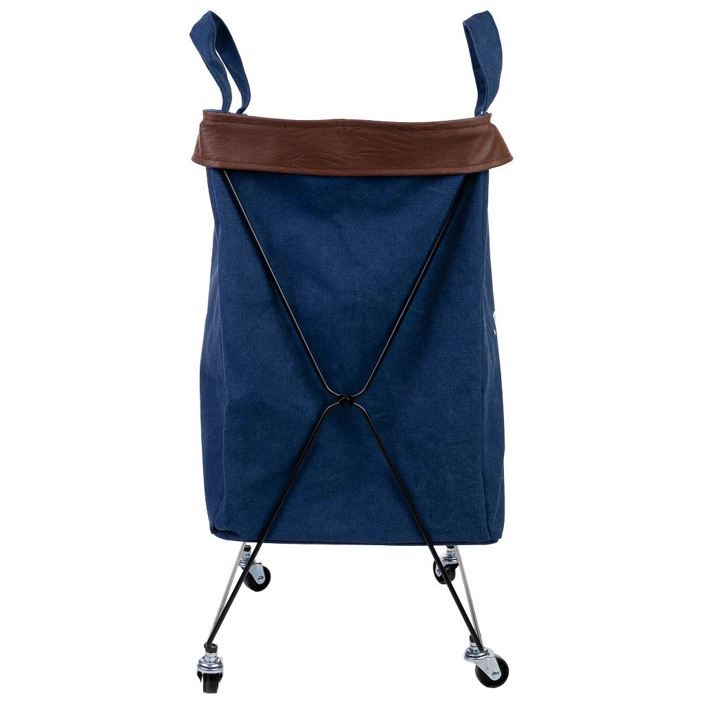 Cesto per la biancheria in metallo e tessuto 41x32x58h cm