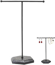Organizzatore di gioielli, Standa per gioielli, Standa metallica per gioielli, Sostegno metallico T-Bar per gioielli, T-Bar, Sostegno per collane, per collane, bracciali, orecchini, anelli, orologi, ecc. (Nero)