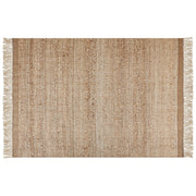 Tappeto con frange in iuta beige 160 x 230 cm fatto a mano stile boho moderno soggiorno camera da letto