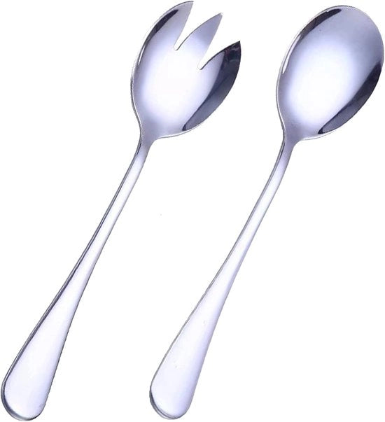 Set di Servizio per Insalate con Design Elegante - Forchetta/Insalata - Acciaio Inossidabile - Set da 2 - Adatto per Feste/Buffet - Ideale Regalo - Servizio per Insalate