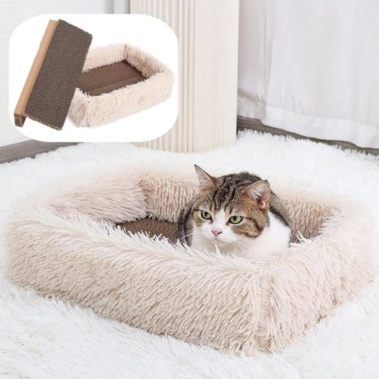 Pianale per gatti - letto per gatti con piumino - supporto per gatti in cartone ondulato - supporto per gatti da appendere - letto per gatti lounge - materasso per gatti champagne