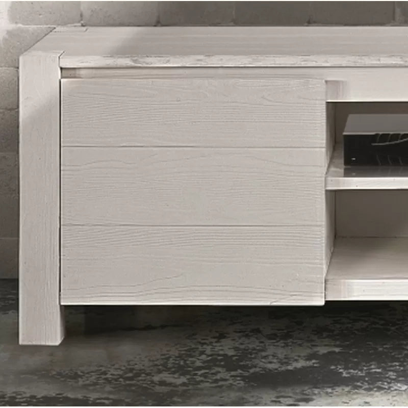 Mobile porta tv in legno abete bianco spazzolato 165x45 h.55 (649) - Mobili 2G