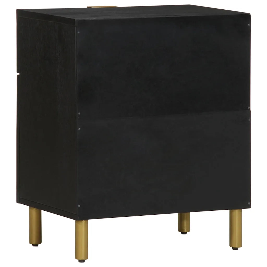 Comodino-Tavolino da notte Nero 50x33x60 cm in Legno Multistrato 317942