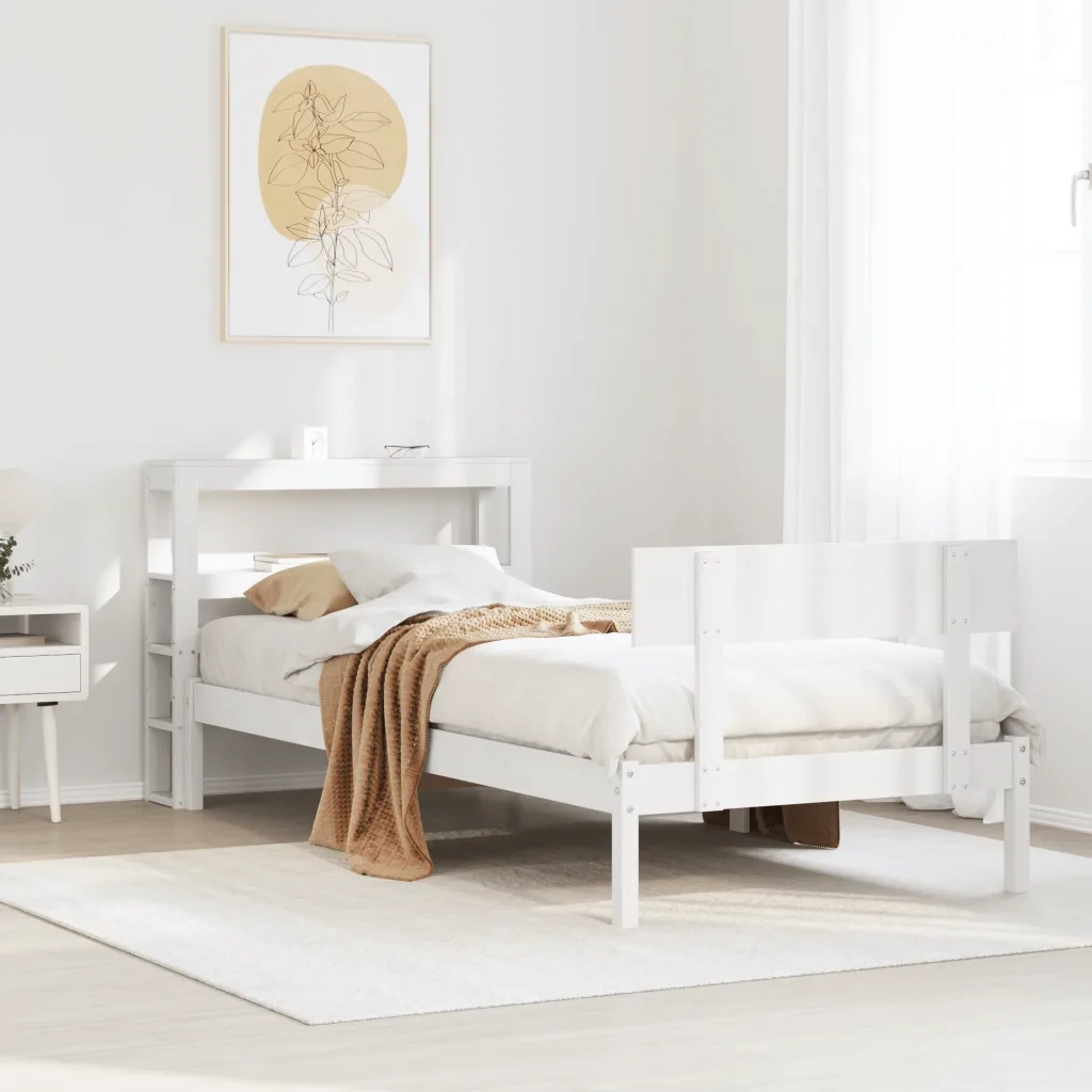 vidaXL Letto senza Materasso Bianco 90x200 cm Legno Massello di Pino