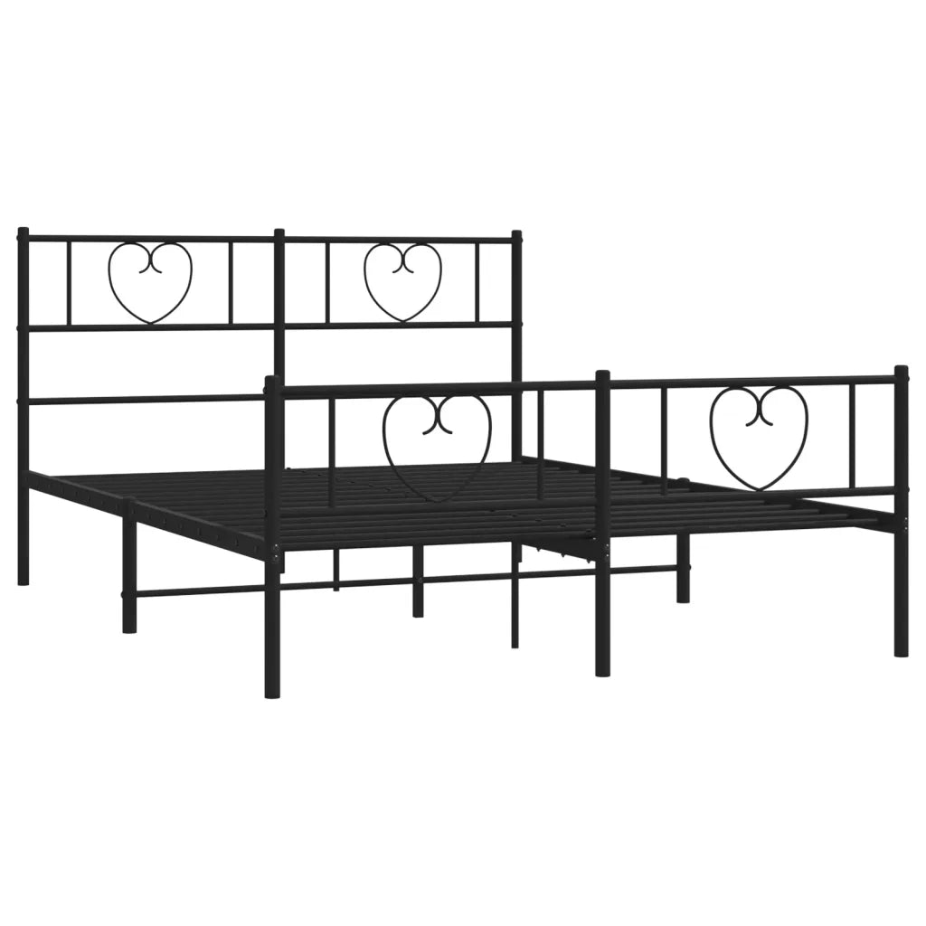 Giroletto senza Materaso con Pediera in Metallo Nero 160x200 cm 355484