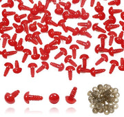 Occhiali di sicurezza 10 mm Rosso - 50 pezzi - Plastica - Anelli di chiusura - Occhiali di protezione - Manutenzione/Bricolage