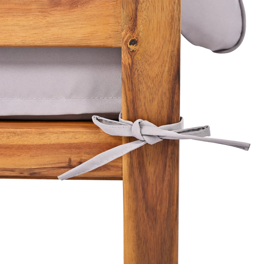 Set salotto da giardino 175x58x80 cm; intreccio a mano con cuscini sfoderabili; legno grigio