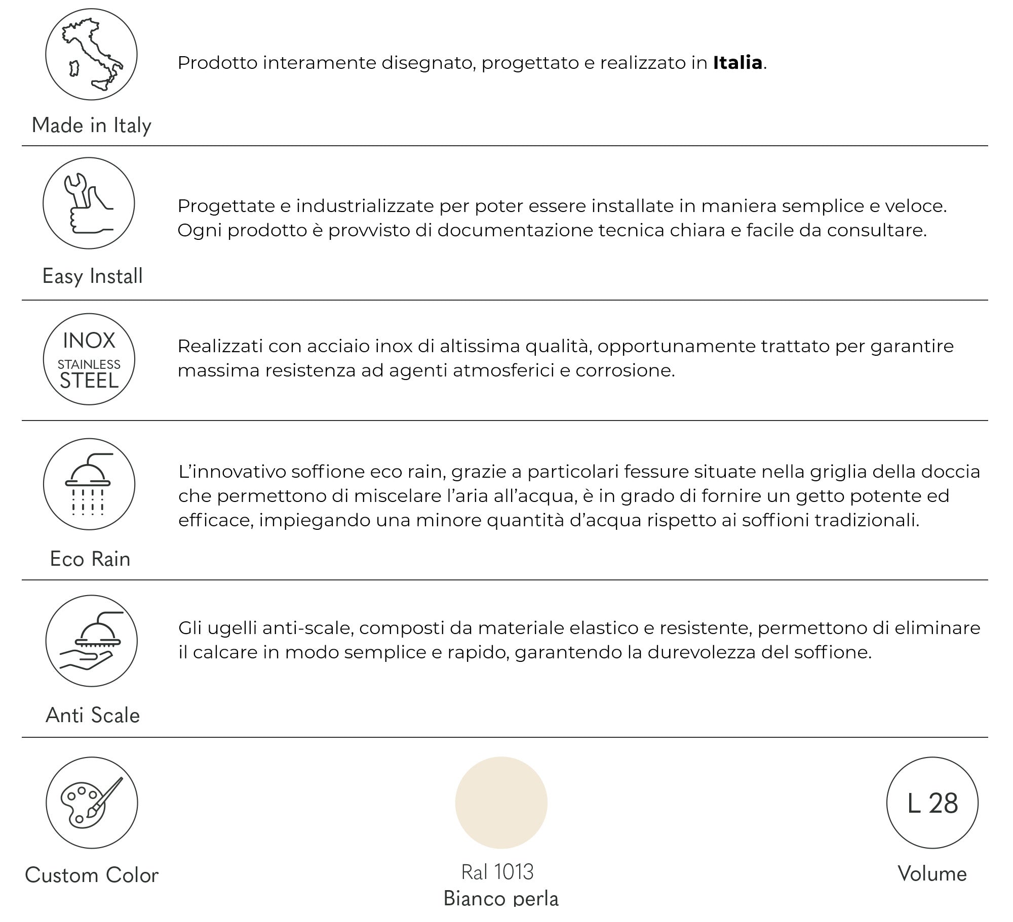 Doccia Solare da Giardino 28L Miscelatore e Lavapiedi Tevere B Bianco Perla
