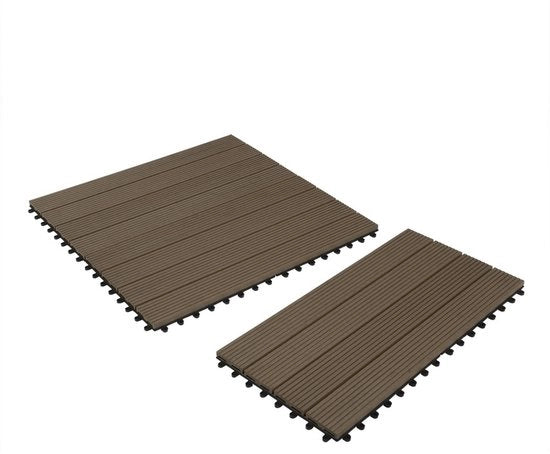 Tegoli per giardino - sistema a click - facile da posizionare - resistente al tempo e solido - facile da manutenere - legno chiaro - 30x60x2 cm