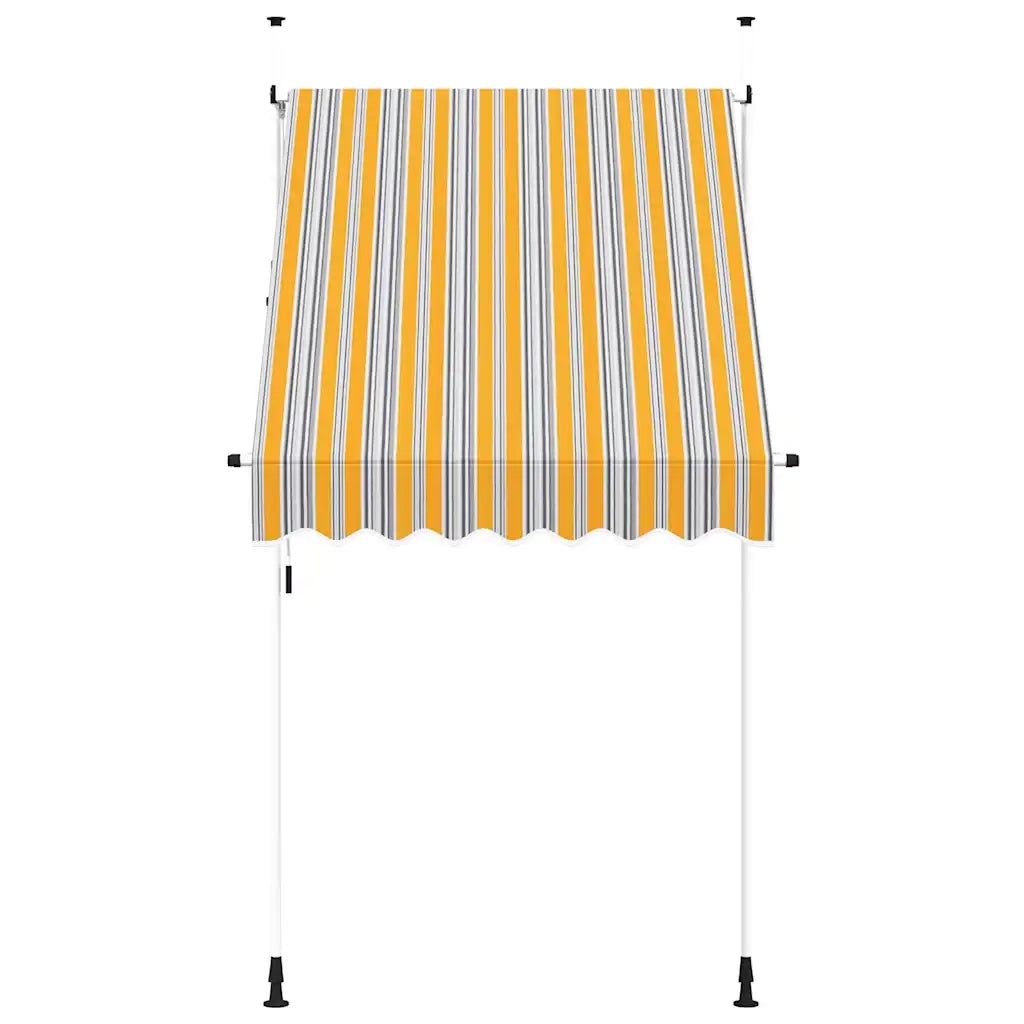 Tenda da Sole Retrattile Manuale 150 cm a Strisce Blu e Gialle 43225