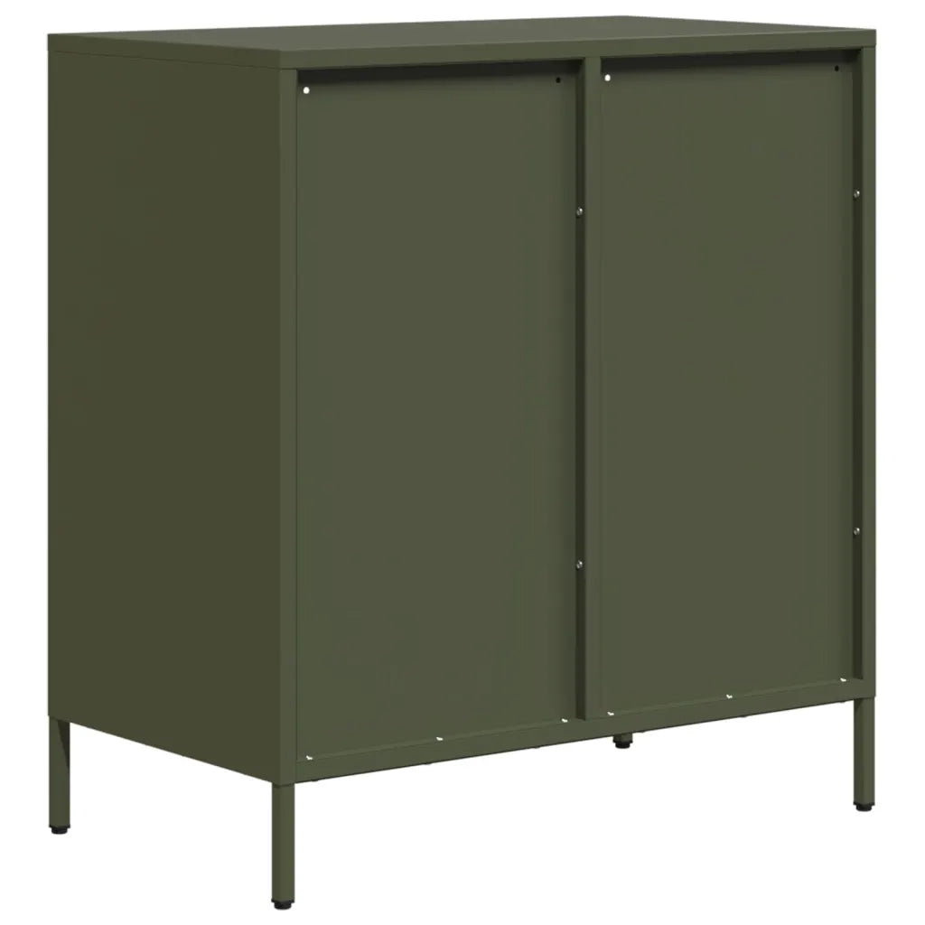 Credenza Verde Oliva 68x39x73,5 cm in Acciaio Laminato a Freddo