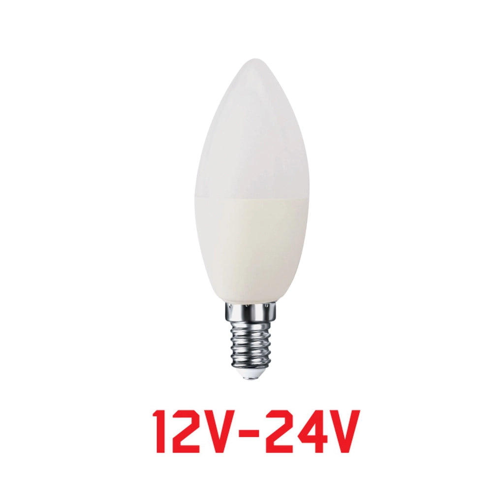 Alcapower Lampada LED Oliva E14 6W 510lm 4000K Bianca Naturale, Tensione Universale 9-30V DC, Luce Istantanea ad Alta Efficienza, Durata 25000 Ore