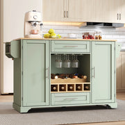 CARRELLO CUCINA CON PIANO ALLUNGABILE 138x45/70x92 cm Verde Antico MDF
