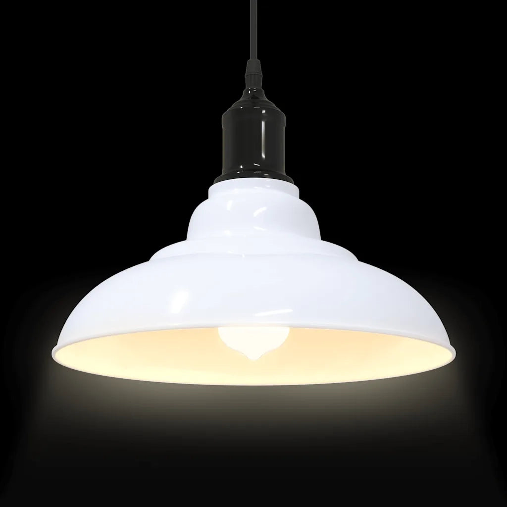 Lampada Sospensione Regolabile E27 Bianco Lucido Ø31cm Metallo 4103442