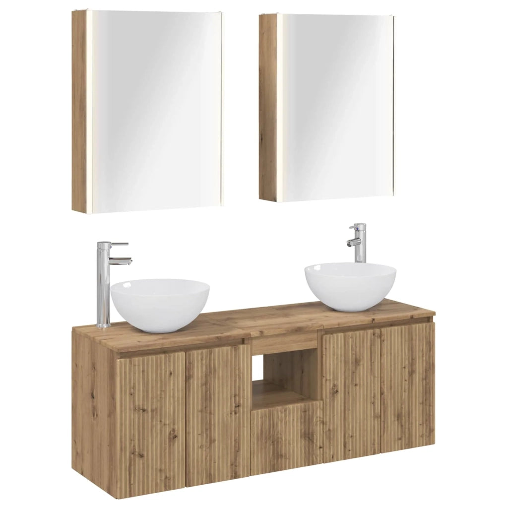 Set di Armadi da Bagno 5 pcs Rovere Artigianale 3406374