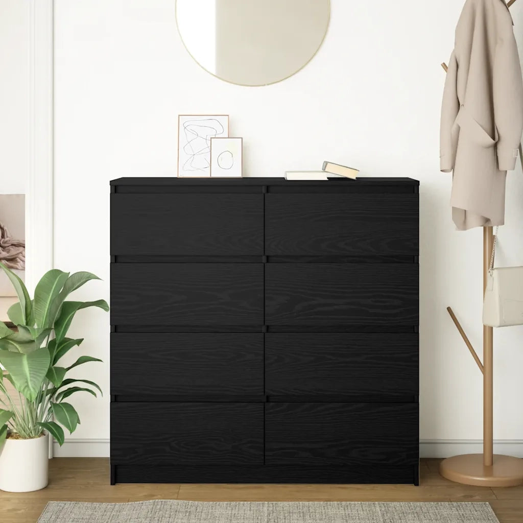 Credenza Rovere Nero 100x35x99 cm in Legno Multistrato 3328490