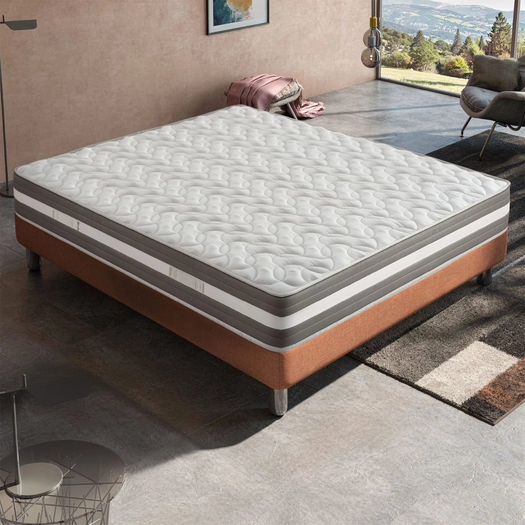 Materasso Piazza e Mezza 120x200 800 Molle Insacchettate + Memory Adattivo, Altezza 26 cm, Rigidità H3, NUBE