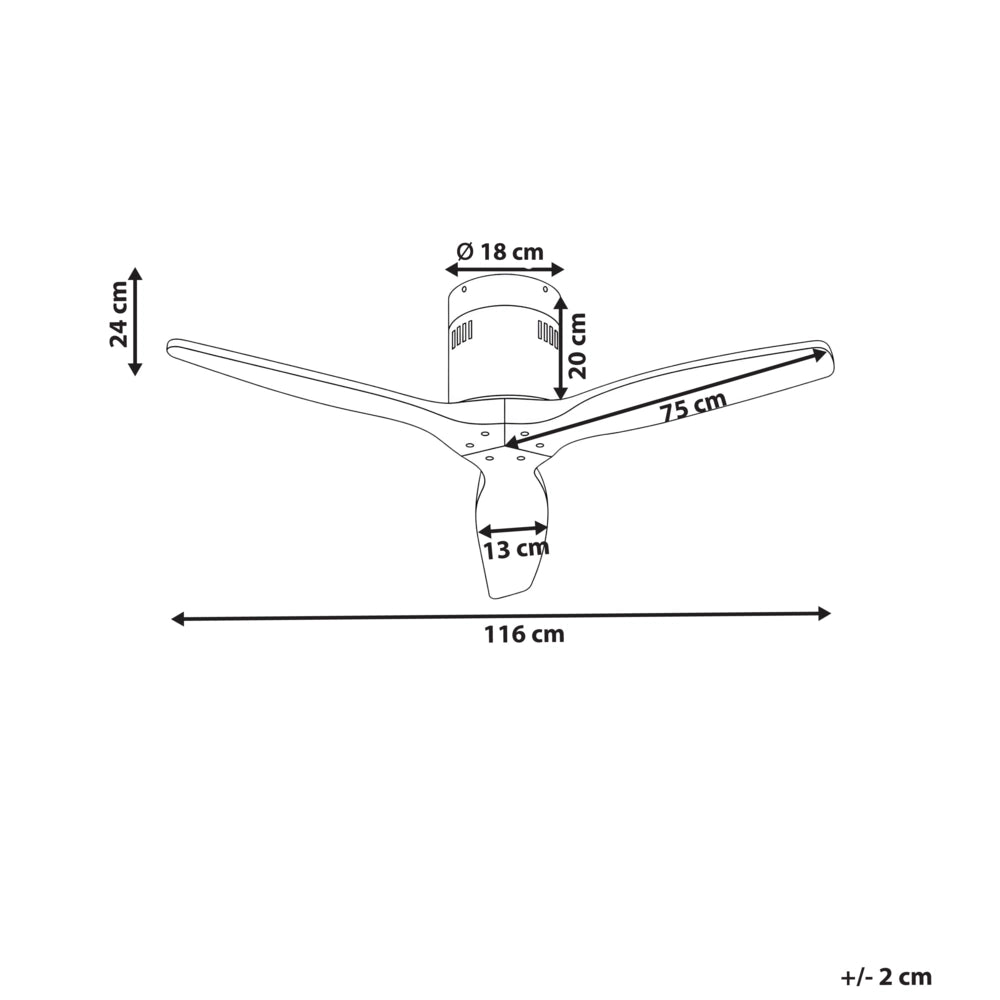 Ventilatore con base in metallo e pale in legno, marrone, con telecomando e timer, per soggiorno e camera da letto