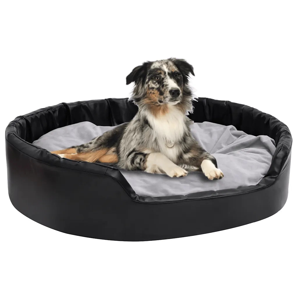 Lettino per Cani Nero e Grigio 99x89x21 cm Peluche e Similpelle CFW5832647