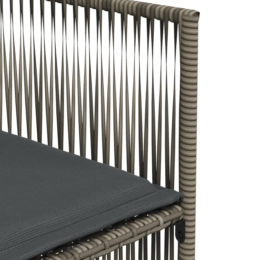 Set da Pranzo da Giardino 7 pz | Set Salotto da Giardino con Cuscini in Polyrattan Grigio