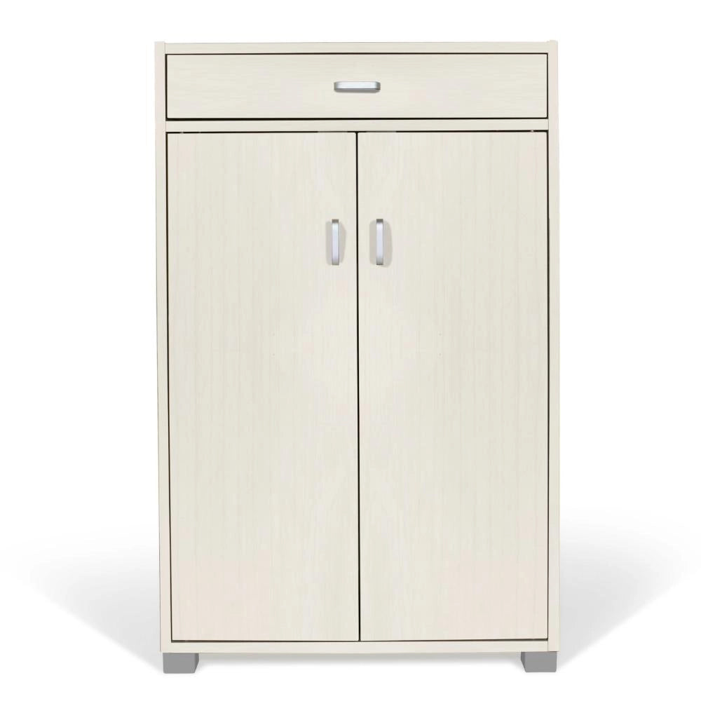Scarpiera 4 Ripiani con 2 Ante + Cassetto Mobile Multiuso in Legno 63x33x95H cm Bianco 105