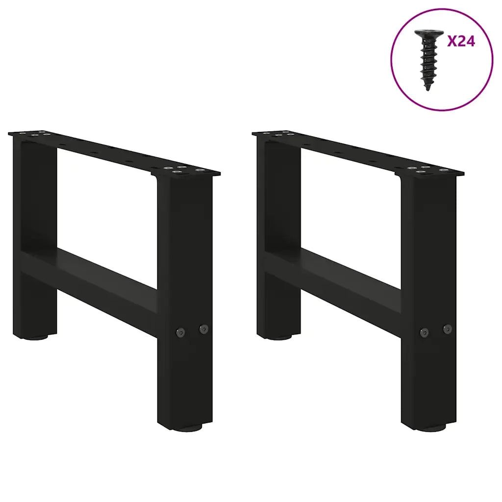 Gambe per Tavolino da CaffÃ¨ Nere 2 pz 50x(30-31) cm Acciaio