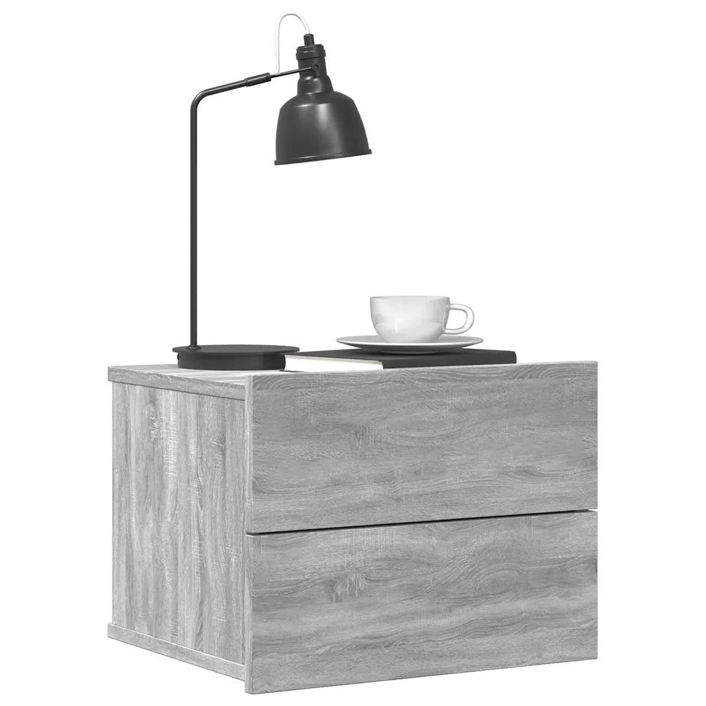Comodini Grigio Sonoma 2 pz 40x30x30 cm in Legno Multistrato 815414